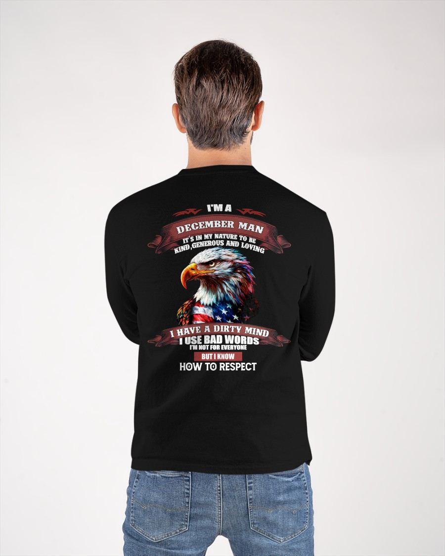DECEMBER - KNOW HOW TO RESPECT - BIRTHDAY T-SHIRT FOR MEN - KATE12 (SKU12-311-12)