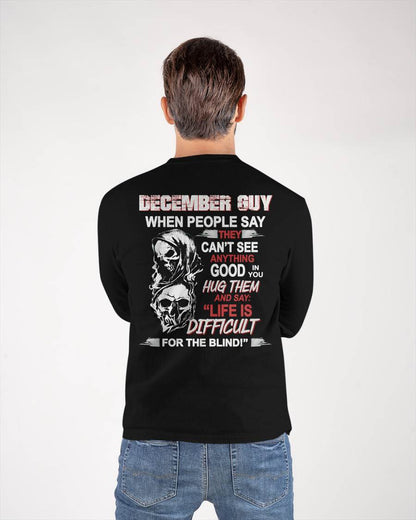 DECEMBER -  HUG THEM AND SAY... - BIRTHDAY T-SHIRT FOR MEN - KATE12 (SKU12-253-12)