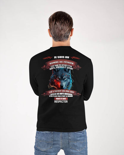 FÉVRIER -  JE SAIS RESPECTER – T-SHIRT D’ANNIVERSAIRE POUR HOMME - frKATE02 (SKU12-266-02)