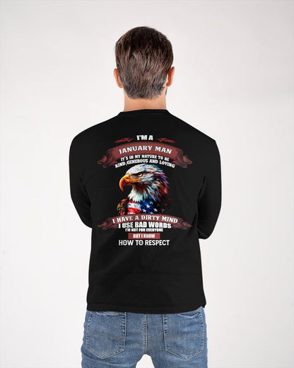 JANUARY - KNOW HOW TO RESPECT - BIRTHDAY T-SHIRT FOR MEN - KATE01 (SKU12-311-01)