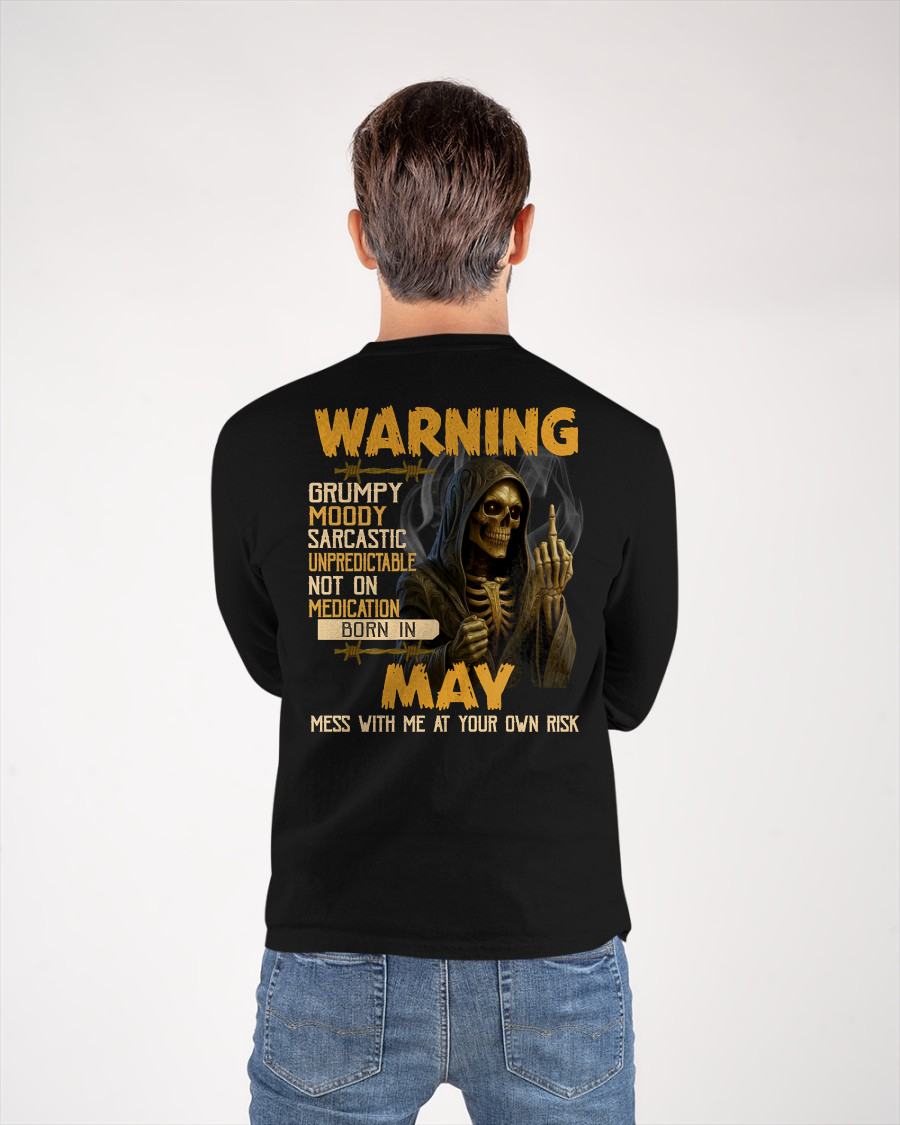MAY - WARNING GRUMPY MOODY - BIRTHDAY T-SHIRT FOR MEN - KATE05 (SKU26T-01-07-05)