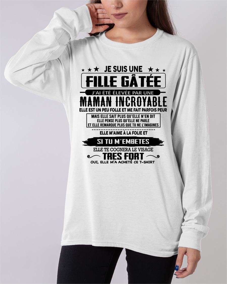 T-SHIRT JE SUIS UNE FILLE CHANCEUSE – CADEAU TOUCHANT DE MAMAN INCROYABLE - frKATE00 (SKU26T-0190-00)