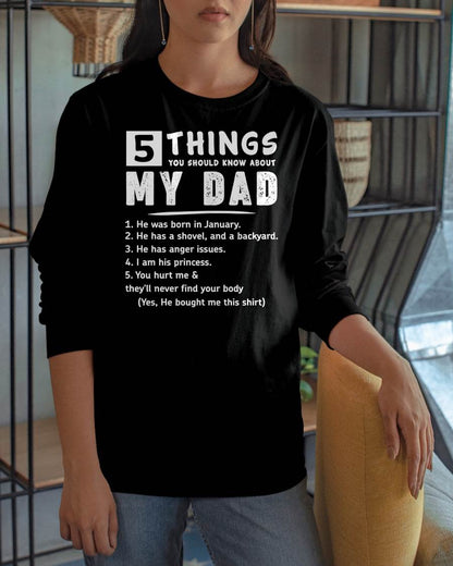 5 THINGS ABOUT MY DAD - PERFECT GIFT FOR YOUR DAUGHTER - GIFT FROM DAD - KATE01 (SKU12-240-01)