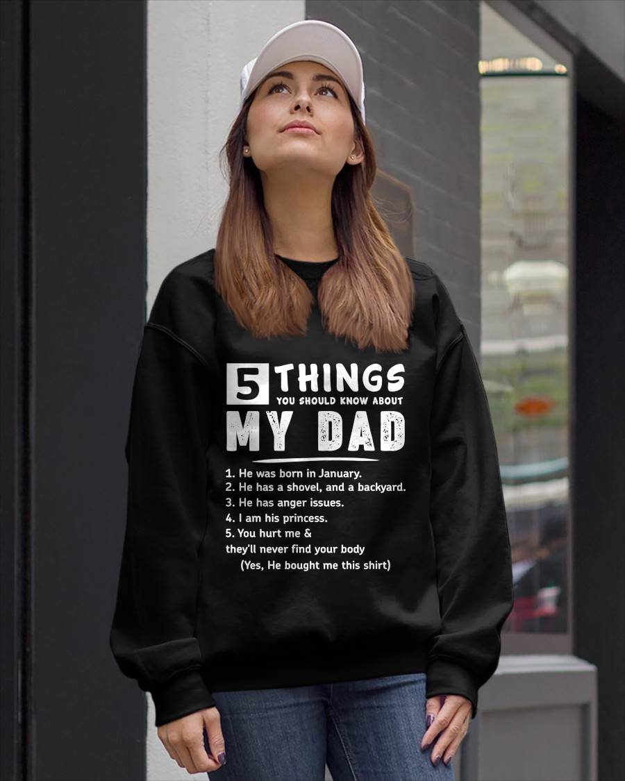 5 THINGS ABOUT MY DAD - PERFECT GIFT FOR YOUR DAUGHTER - GIFT FROM DAD - KATE01 (SKU12-240-01)