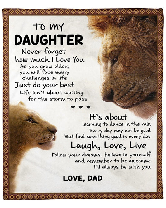 TO MY DAUGHTER - GIFT FOR DAUGHTER - Sherpa Fleece Quilt Blanket