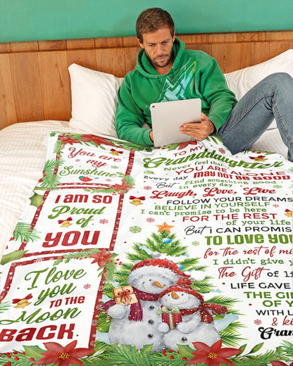 BLANKET FOR GRANDDAUGHTER – COMFORT & WARMTH CHRISTMAS GIFT FROM GRANDPA  Sherpa Fleece Quilt Blanket NTTD00 (SKUB10-184)