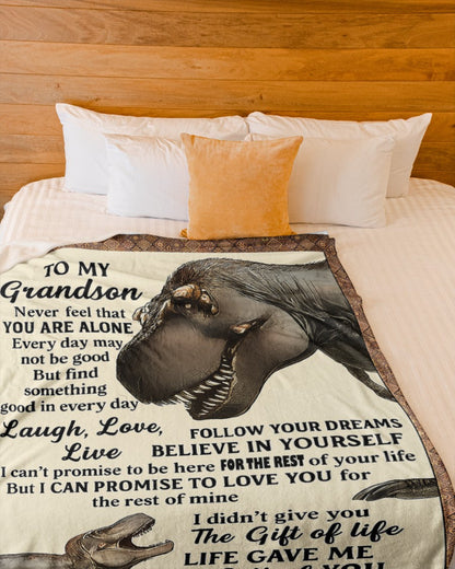 BLANKET FOR GRANDSON – COMFORT & WARMTH GIFT FROM GRANDPA  Sherpa Fleece Quilt Blanket NTTD00 (SKUB-BLK-GPKL)