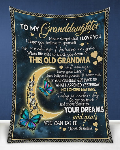 BLANKET FOR GRANDDAUGHTER – COMFORT & WARMTH GIFT FROM GRANDMA  Sherpa Fleece Quilt Blanket NTTD00 (SKUB-BLK-GMD2)