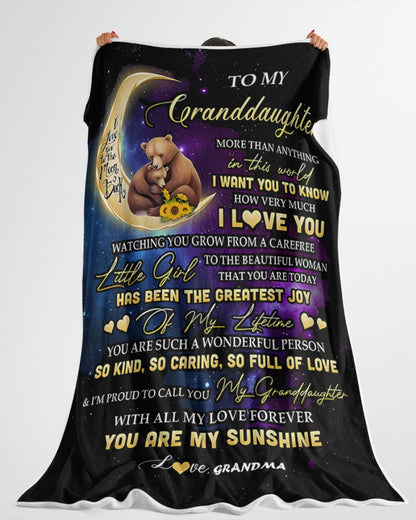 BLANKET FOR GRANDDAUGHTER – COMFORT & WARMTH GIFT FROM GRANDMA  Sherpa Fleece Quilt Blanket NTTD00 (SKUB-BLK-GMD3)