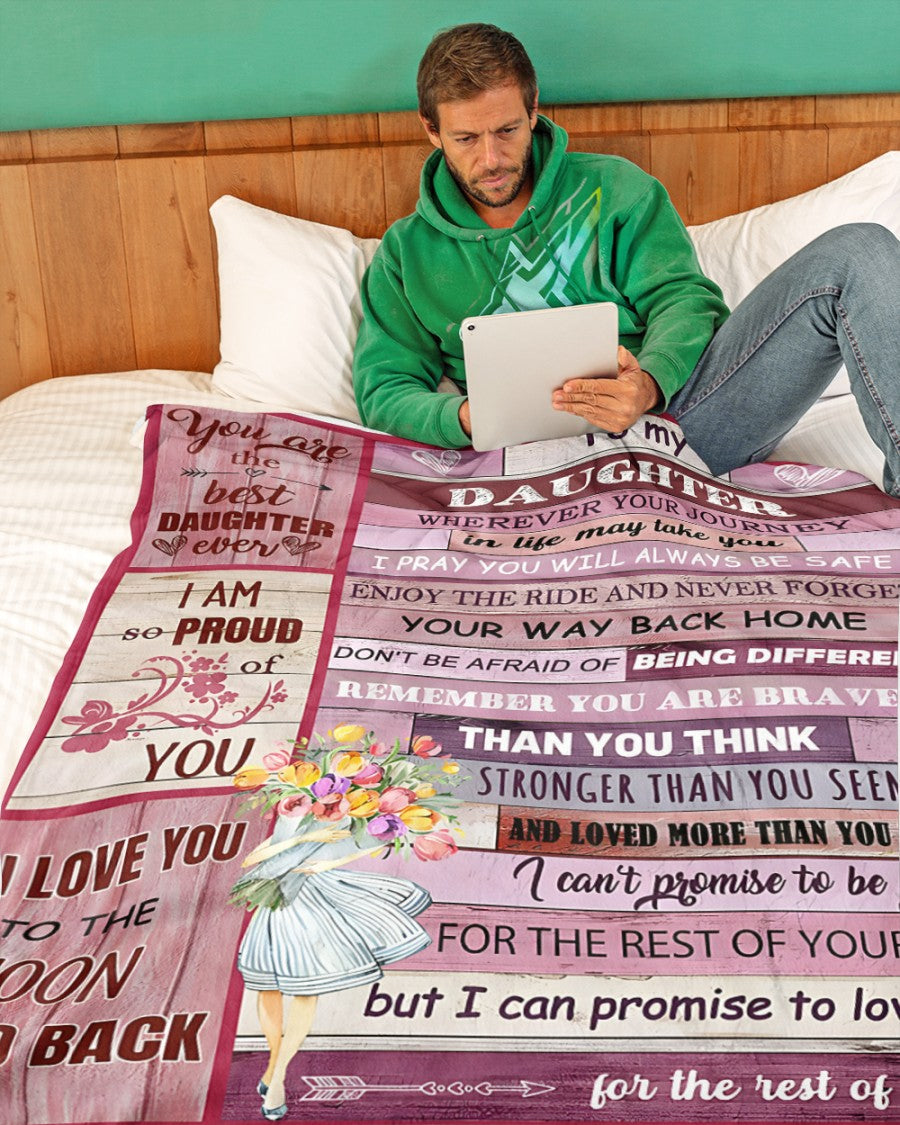 BLANKET FOR DAUGHTER – COMFORT & WARMTH GIFT FROM MOM Sherpa Fleece Quilt Blanket NTTD00 (SKUB11-BLK-01)