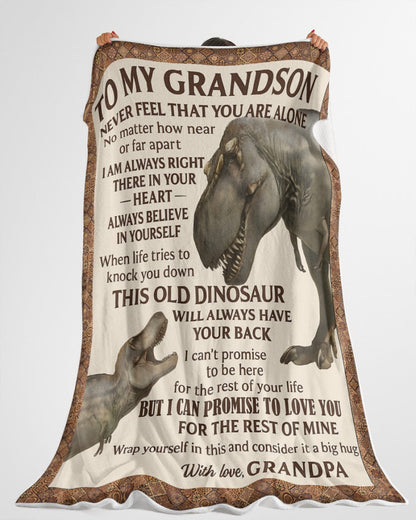 BLANKET FOR GRANDSON – COMFORT & WARMTH GIFT FROM GRANDPA  Sherpa Fleece Quilt Blanket NTTD00 (SKUB11-BLK-09)