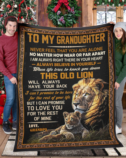 BLANKET FOR GRANDDAUGHTER – COMFORT & WARMTH GIFT FROM GRANDPA  Sherpa Fleece Quilt Blanket NTTD00 (SKUB11-BLK-10)