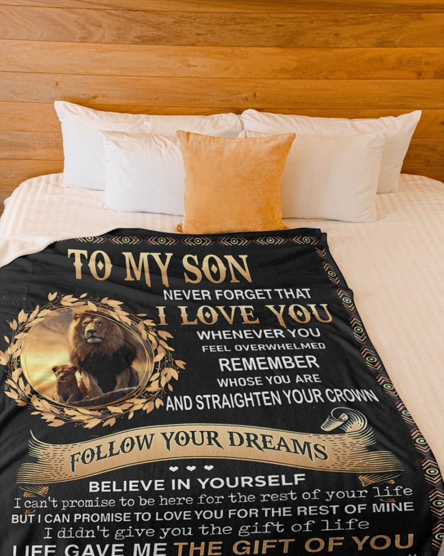 BLANKET FOR SON – COMFORT & WARMTH GIFT FROM DAD Sherpa Fleece Quilt Blanket NTTD00 (SKUB11-BLK-11)