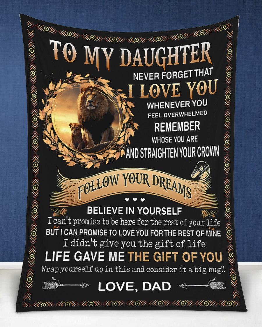 BLANKET FOR DAUGHTER – COMFORT & WARMTH GIFT FROM DAD Sherpa Fleece Quilt Blanket NTTD00 (SKUB11-BLK-12)