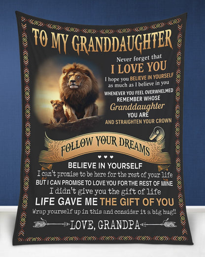 BLANKET FOR GRANDDAUGHTER – COMFORT & WARMTH GIFT FROM GRANDPA  Sherpa Fleece Quilt Blanket NTTD00 (SKUB11-BLK-15)