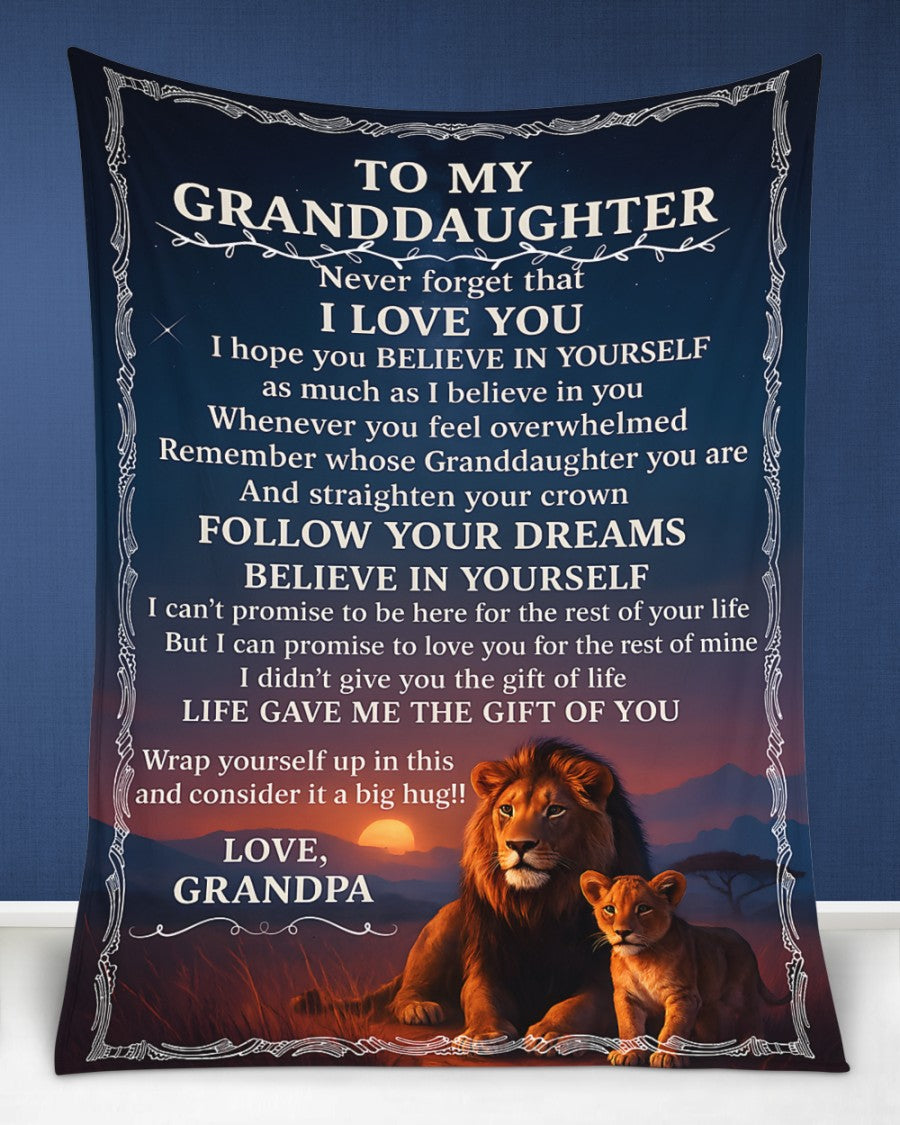 BLANKET FOR GRANDDAUGHTER – COMFORT & WARMTH GIFT FROM GRANDPA  Sherpa Fleece Quilt Blanket NTTD00 (SKUB11-BLK-16)