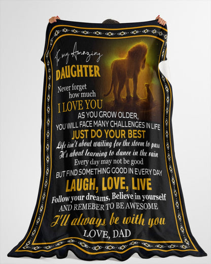 BLANKET FOR DAUGHTER – COMFORT & WARMTH GIFT FROM DAD Sherpa Fleece Quilt Blanket KATE00 (SKUB12-68)