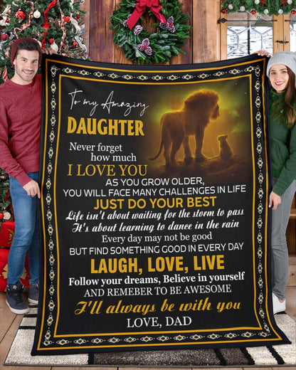 BLANKET FOR DAUGHTER – COMFORT & WARMTH GIFT FROM DAD Sherpa Fleece Quilt Blanket KATE00 (SKUB12-68)