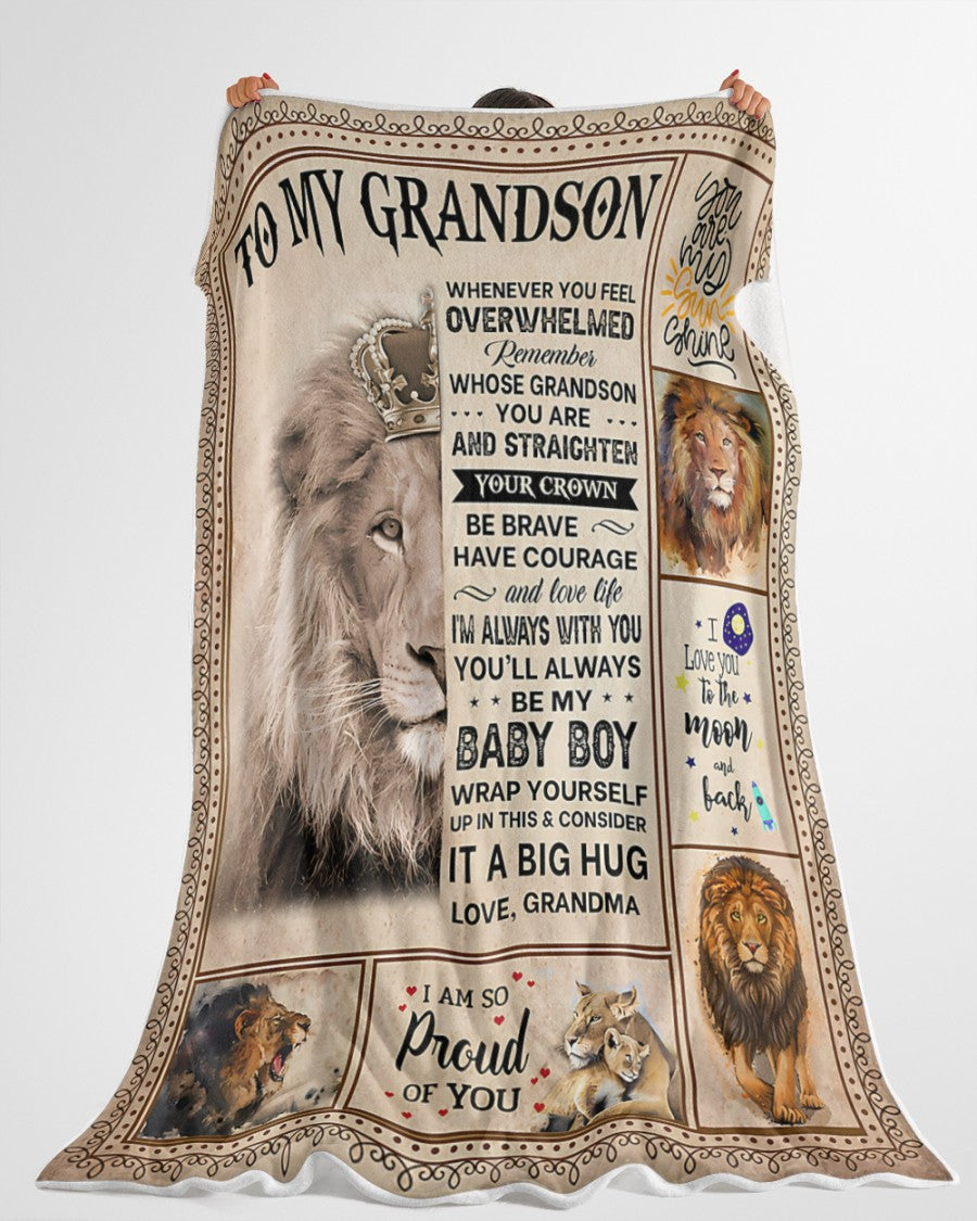 BLANKET FOR GRANDSON – COMFORT & WARMTH GIFT FROM GRANDMA  Sherpa Fleece Quilt Blanket KATE00 (SKUB12-BLK-02)