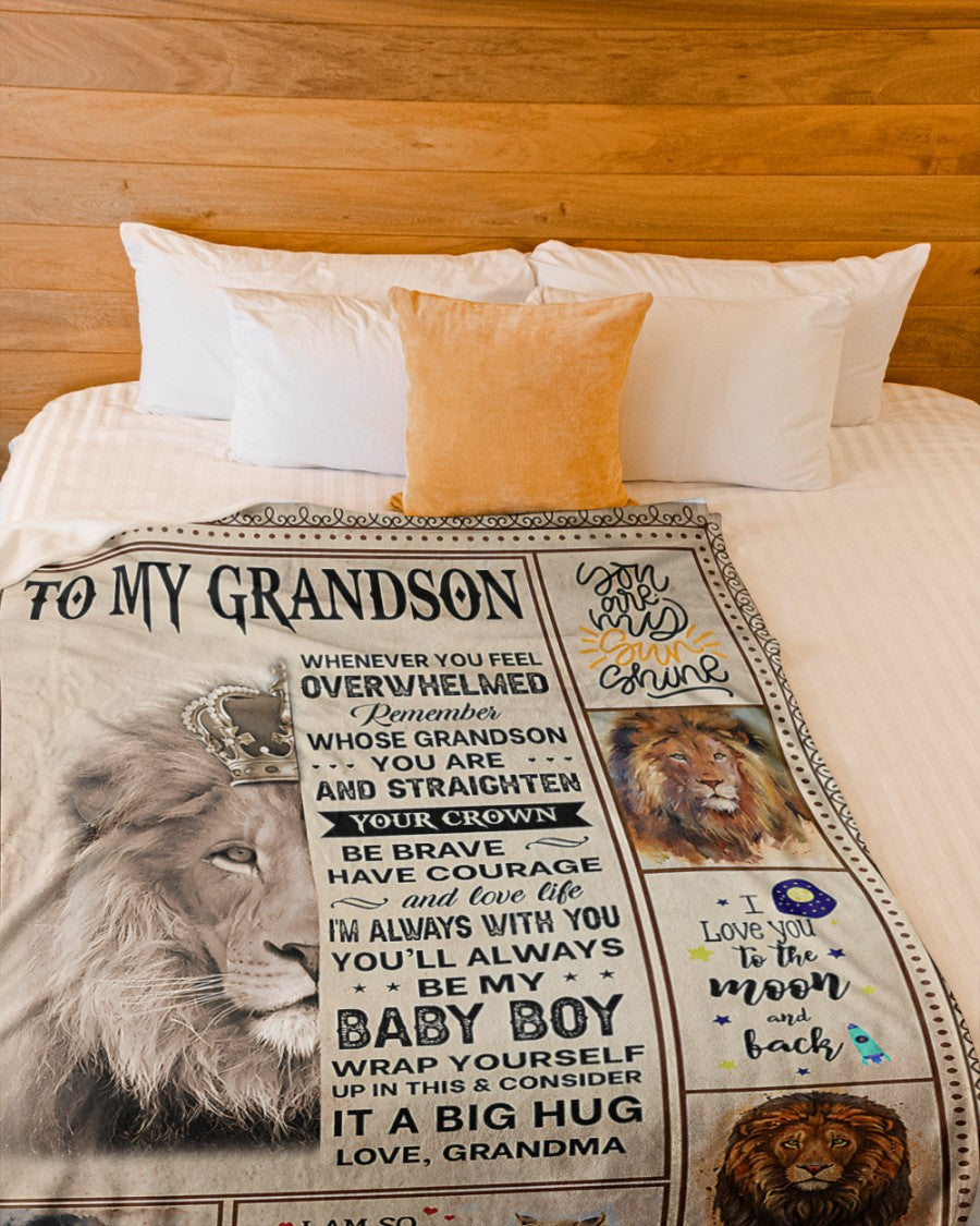 BLANKET FOR GRANDSON – COMFORT & WARMTH GIFT FROM GRANDMA  Sherpa Fleece Quilt Blanket KATE00 (SKUB12-BLK-02)