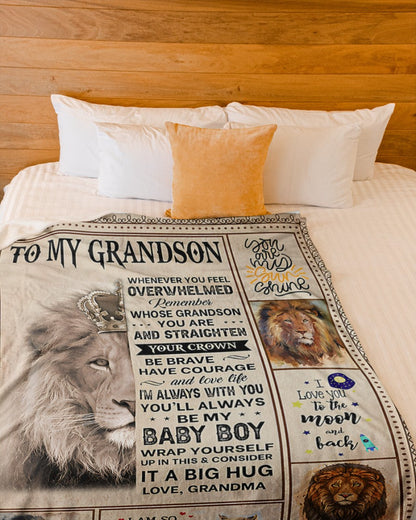 BLANKET FOR GRANDSON – COMFORT & WARMTH GIFT FROM GRANDMA  Sherpa Fleece Quilt Blanket KATE00 (SKUB12-BLK-02)