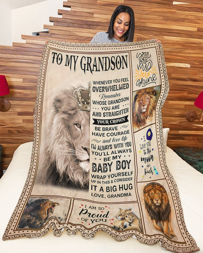 BLANKET FOR GRANDSON – COMFORT & WARMTH GIFT FROM GRANDMA  Sherpa Fleece Quilt Blanket KATE00 (SKUB12-BLK-02)