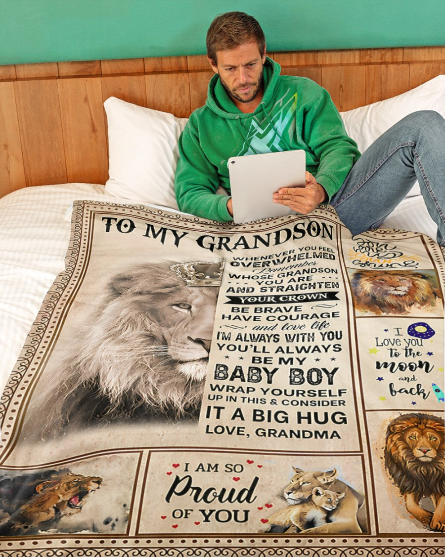 BLANKET FOR GRANDSON – COMFORT & WARMTH GIFT FROM GRANDMA  Sherpa Fleece Quilt Blanket KATE00 (SKUB12-BLK-02)