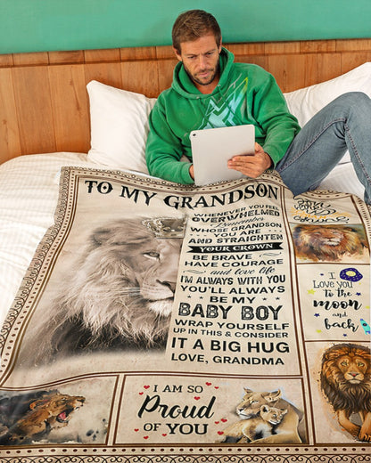 BLANKET FOR GRANDSON – COMFORT & WARMTH GIFT FROM GRANDMA  Sherpa Fleece Quilt Blanket KATE00 (SKUB12-BLK-02)