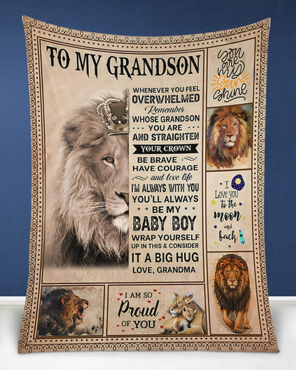 BLANKET FOR GRANDSON – COMFORT & WARMTH GIFT FROM GRANDMA  Sherpa Fleece Quilt Blanket KATE00 (SKUB12-BLK-02)