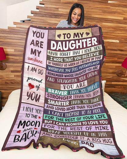 BLANKET FOR DAUGHTER – COMFORT & WARMTH GIFT FROM DAD Sherpa Fleece Quilt Blanket KATE00