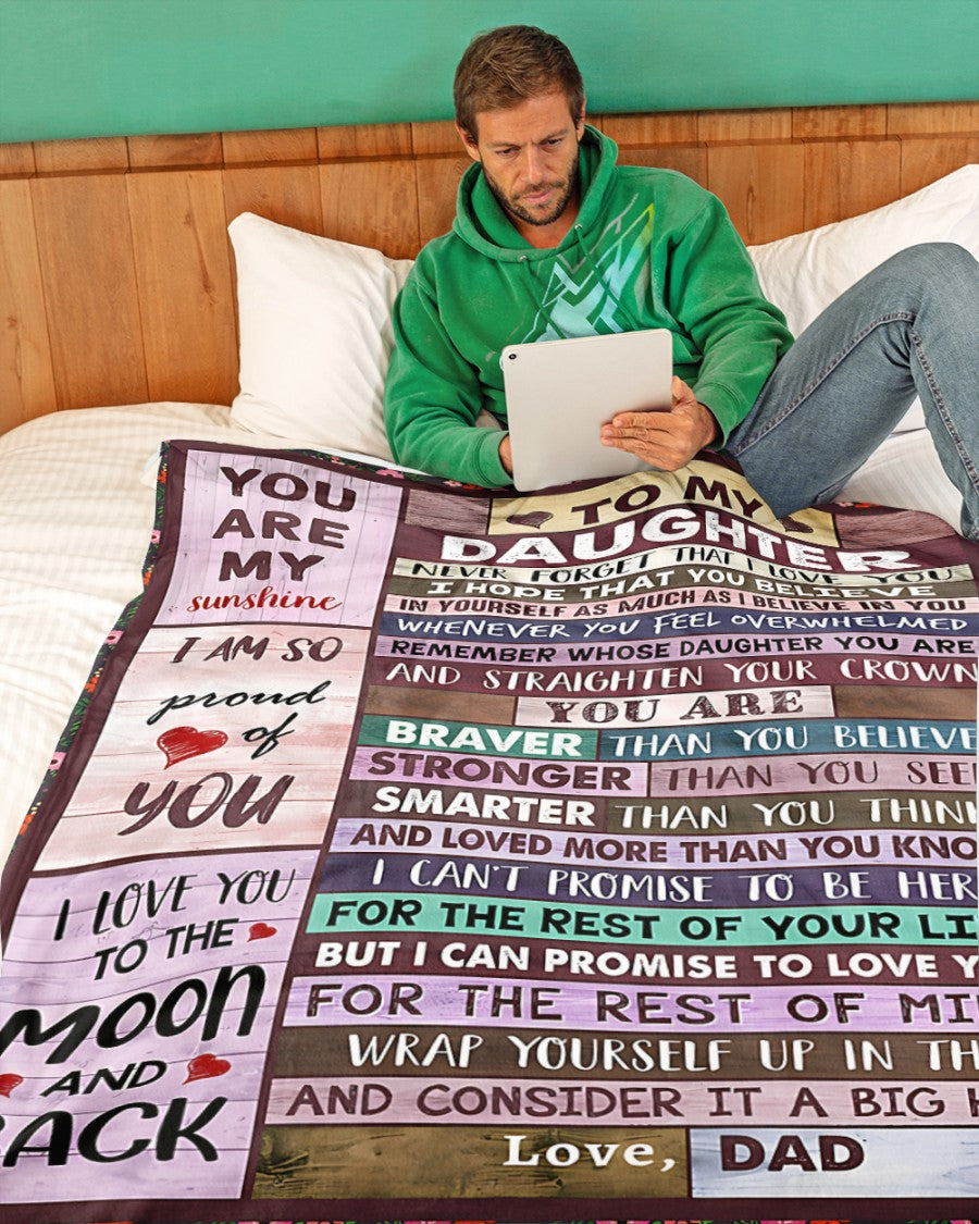 BLANKET FOR DAUGHTER – COMFORT & WARMTH GIFT FROM DAD Sherpa Fleece Quilt Blanket KATE00