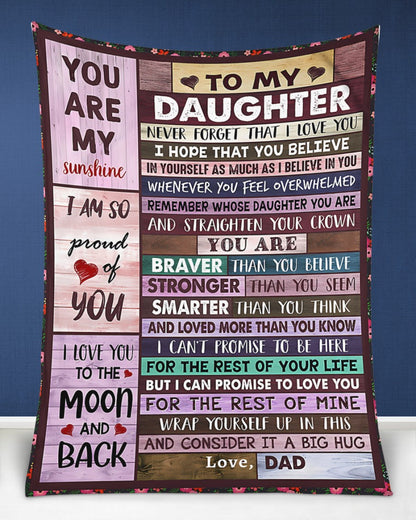 BLANKET FOR DAUGHTER – COMFORT & WARMTH GIFT FROM DAD Sherpa Fleece Quilt Blanket KATE00