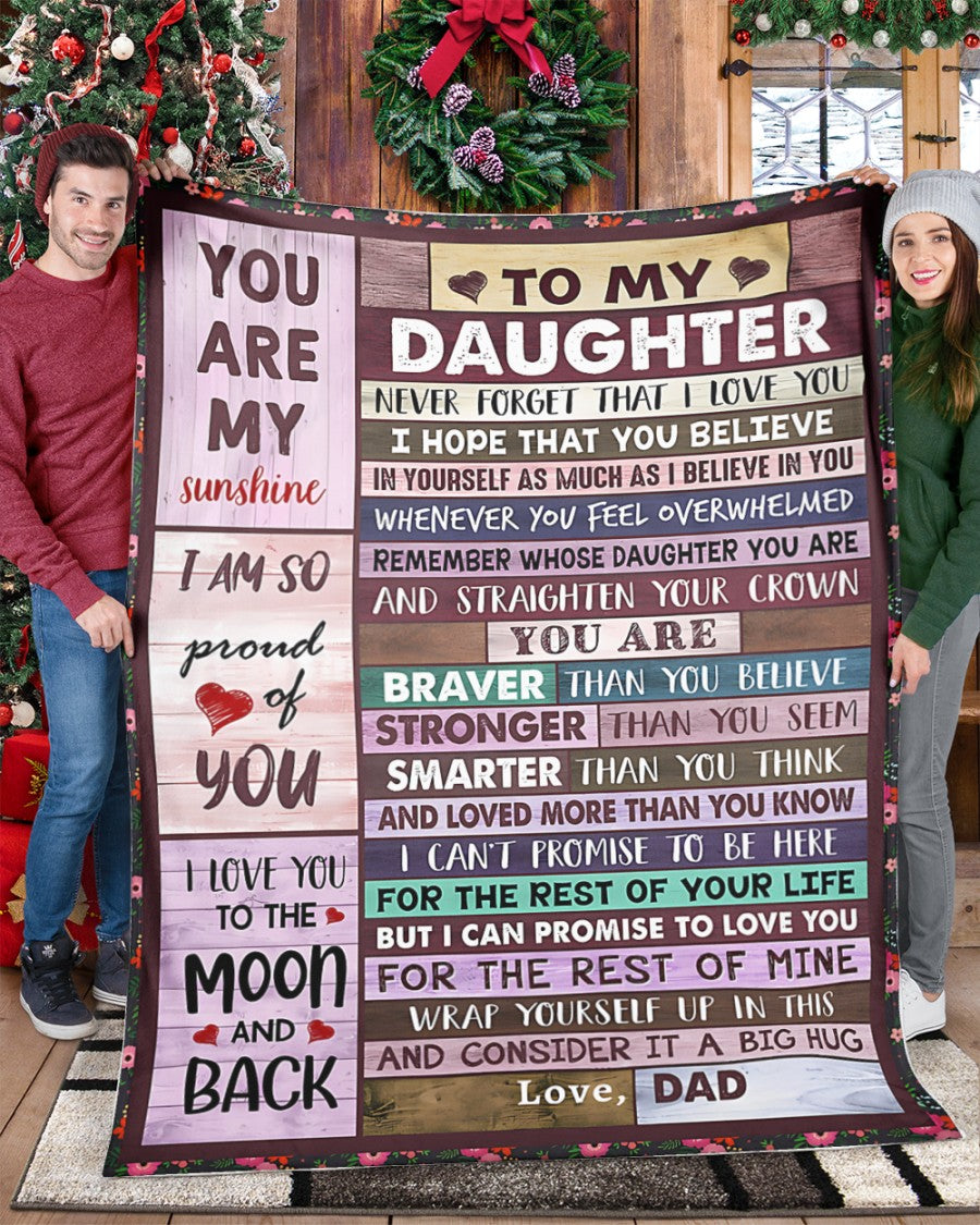 BLANKET FOR DAUGHTER – COMFORT & WARMTH GIFT FROM DAD Sherpa Fleece Quilt Blanket KATE00
