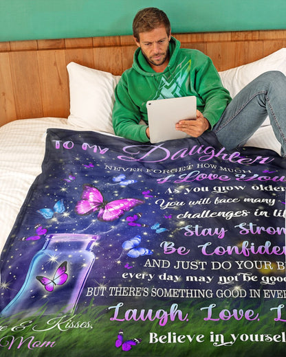 BLANKET FOR DAUGHTER – COMFORT & WARMTH GIFT FROM MOM Sherpa Fleece Quilt Blanket KATE00 (SKUB12-123)