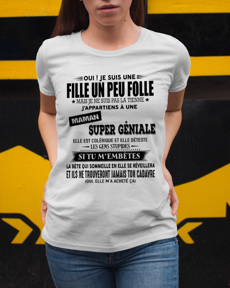 T-SHIRT JE SUIS UNE FILLE CHANCEUSE – CADEAU TOUCHANT DE MAMAN INCROYABLE - frKATE00