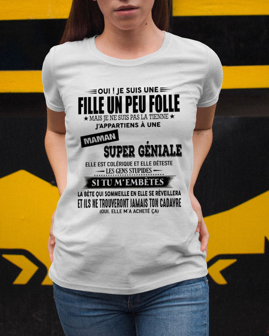 T-SHIRT JE SUIS UNE FILLE CHANCEUSE – CADEAU TOUCHANT DE MAMAN INCROYABLE - frKATE00