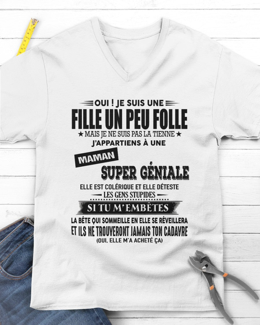 T-SHIRT JE SUIS UNE FILLE CHANCEUSE – CADEAU TOUCHANT DE MAMAN INCROYABLE - frKATE00