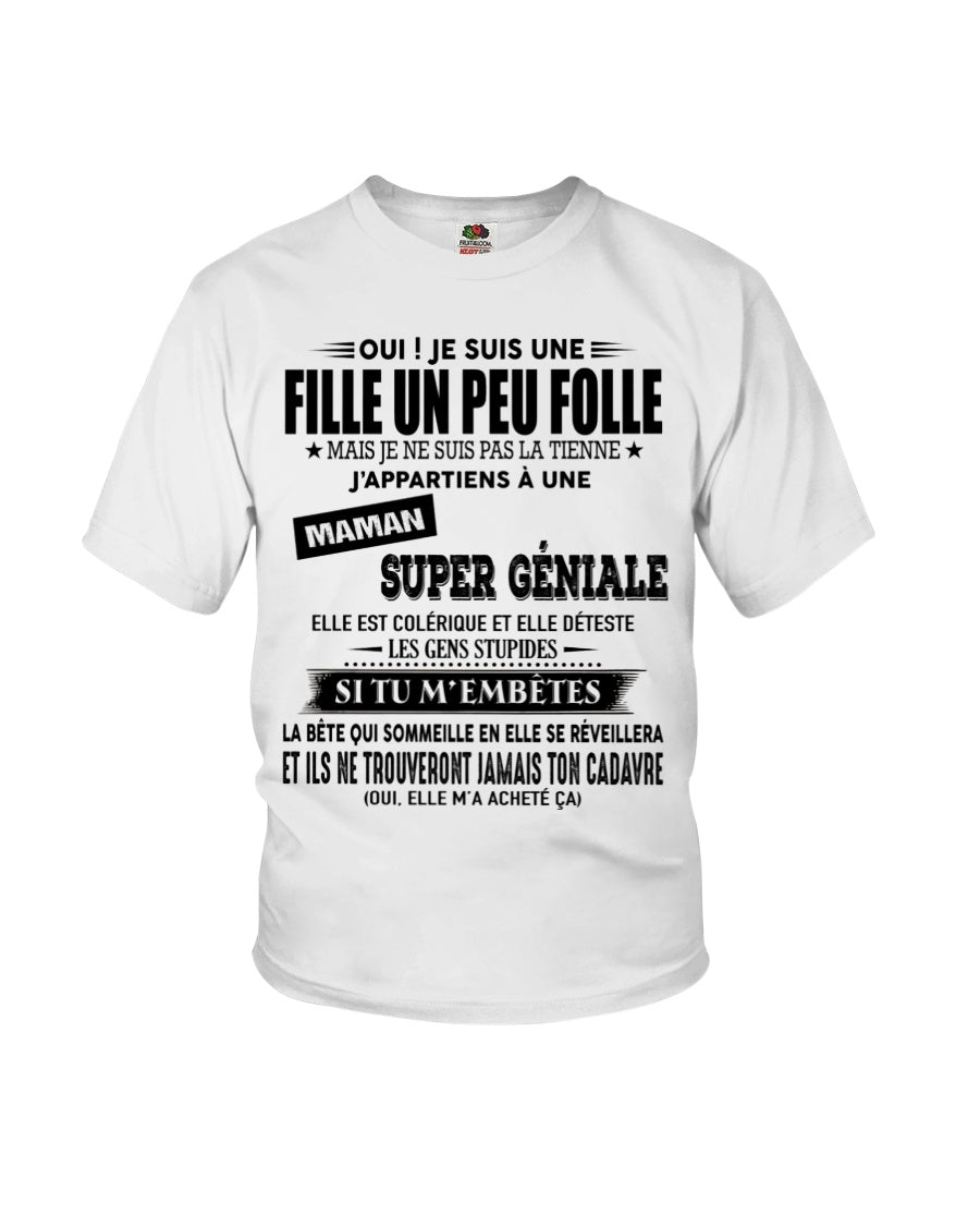 T-SHIRT JE SUIS UNE FILLE CHANCEUSE – CADEAU TOUCHANT DE MAMAN INCROYABLE - frKATE00