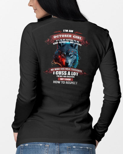 OCTOBER - KIND, GENEROUS AND LOVING GIRL - BIRRTHDAY T-SHIRT FOR WOMAN - KATE10 (SKU12-300-10)