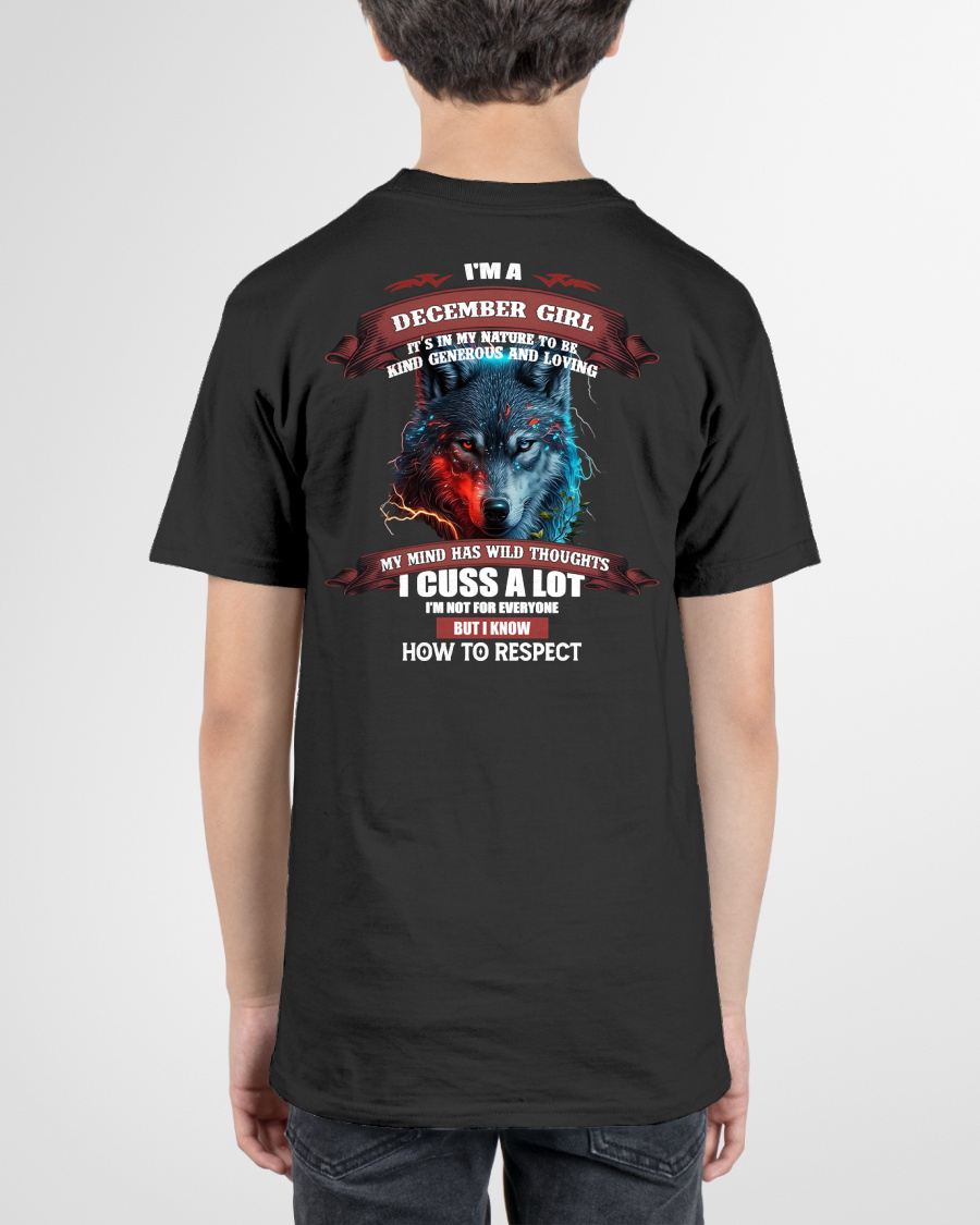 DECEMBER - KIND, GENEROUS AND LOVING GIRL - BIRRTHDAY T-SHIRT FOR WOMAN - KATE12 (SKU12-300-12)