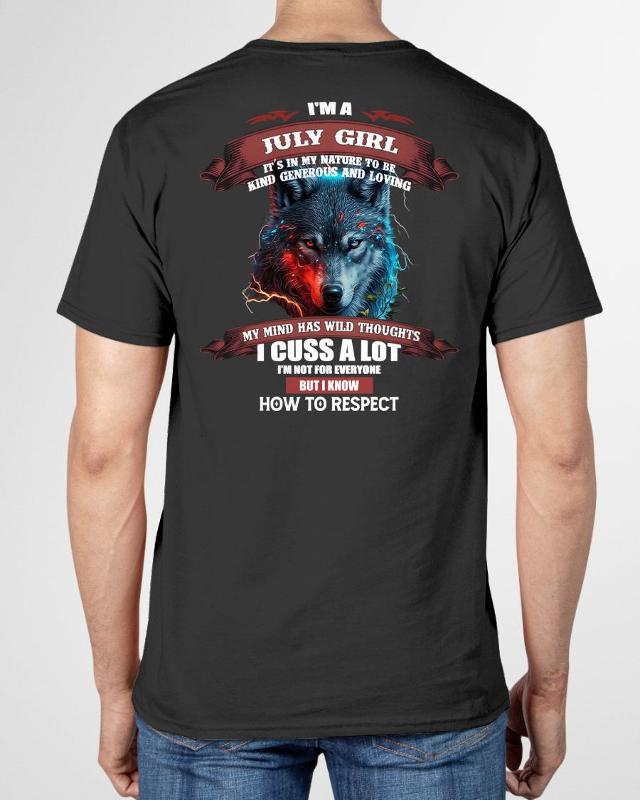 JULY - KIND, GENEROUS AND LOVING GIRL - BIRRTHDAY T-SHIRT FOR WOMAN - KATE07 (SKU12-300-07)