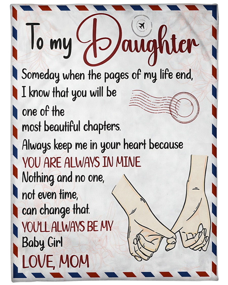 To My Daughter Blanket – Love Mom Letter Blanket – Meaningful Gift for Daughter – Birthday Christmas Gift (SKU2604-259)