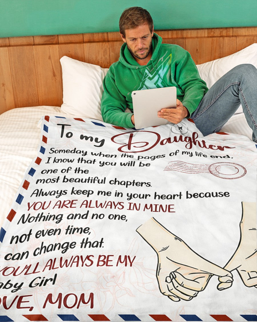 To My Daughter Blanket – Love Mom Letter Blanket – Meaningful Gift for Daughter – Birthday Christmas Gift (SKU2604-259)