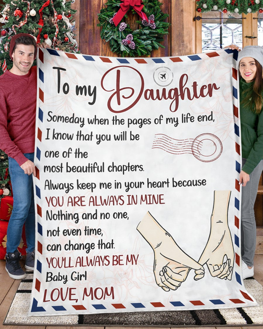 To My Daughter Blanket – Love Mom Letter Blanket – Meaningful Gift for Daughter – Birthday Christmas Gift (SKU2604-259)