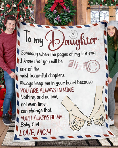 To My Daughter Blanket – Love Mom Letter Blanket – Meaningful Gift for Daughter – Birthday Christmas Gift (SKU2604-259)