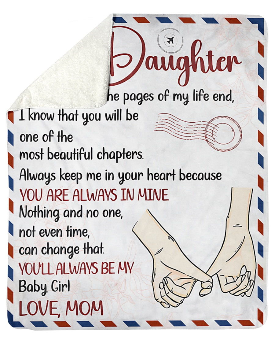 To My Daughter Blanket – Love Mom Letter Blanket – Meaningful Gift for Daughter – Birthday Christmas Gift (SKU2604-259)