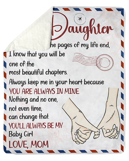 To My Daughter Blanket – Love Mom Letter Blanket – Meaningful Gift for Daughter – Birthday Christmas Gift (SKU2604-259)