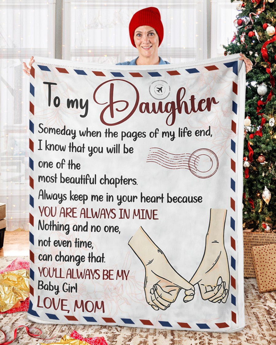To My Daughter Blanket – Love Mom Letter Blanket – Meaningful Gift for Daughter – Birthday Christmas Gift (SKU2604-259)