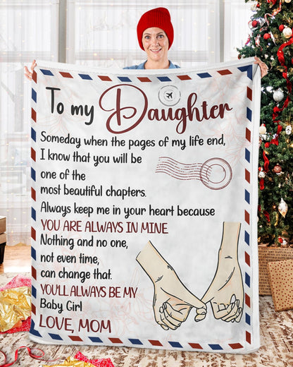 To My Daughter Blanket – Love Mom Letter Blanket – Meaningful Gift for Daughter – Birthday Christmas Gift (SKU2604-259)