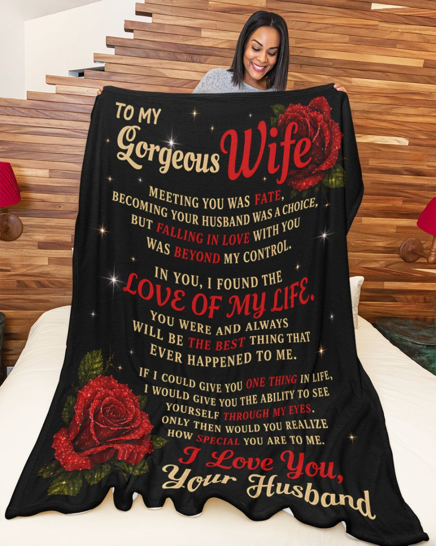 JANUARY WIFE BLANKET – To My Gorgeous Wife I Love You – Romantic Gift From Husband (SKU2605-134)